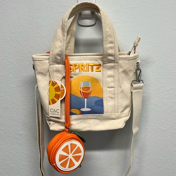 Spritz 🍹🧡 Mini Tote w/ Removable Crossbody Strap 🍊 - Picture 1 of 9